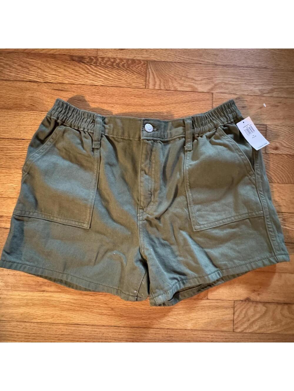 New Old Navy Girls 14 Plus Olive Green Elastic Waist Shorts